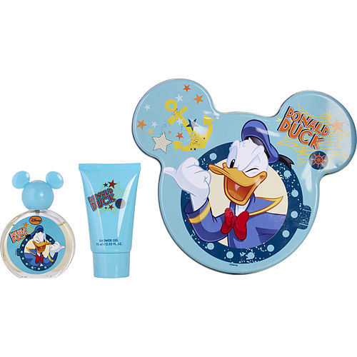 DONALD DUCK by Disney EDT SPRAY 1.7 OZ & SHOWER GEL 2.5 OZ IN KEEPSAKE TIN BOX