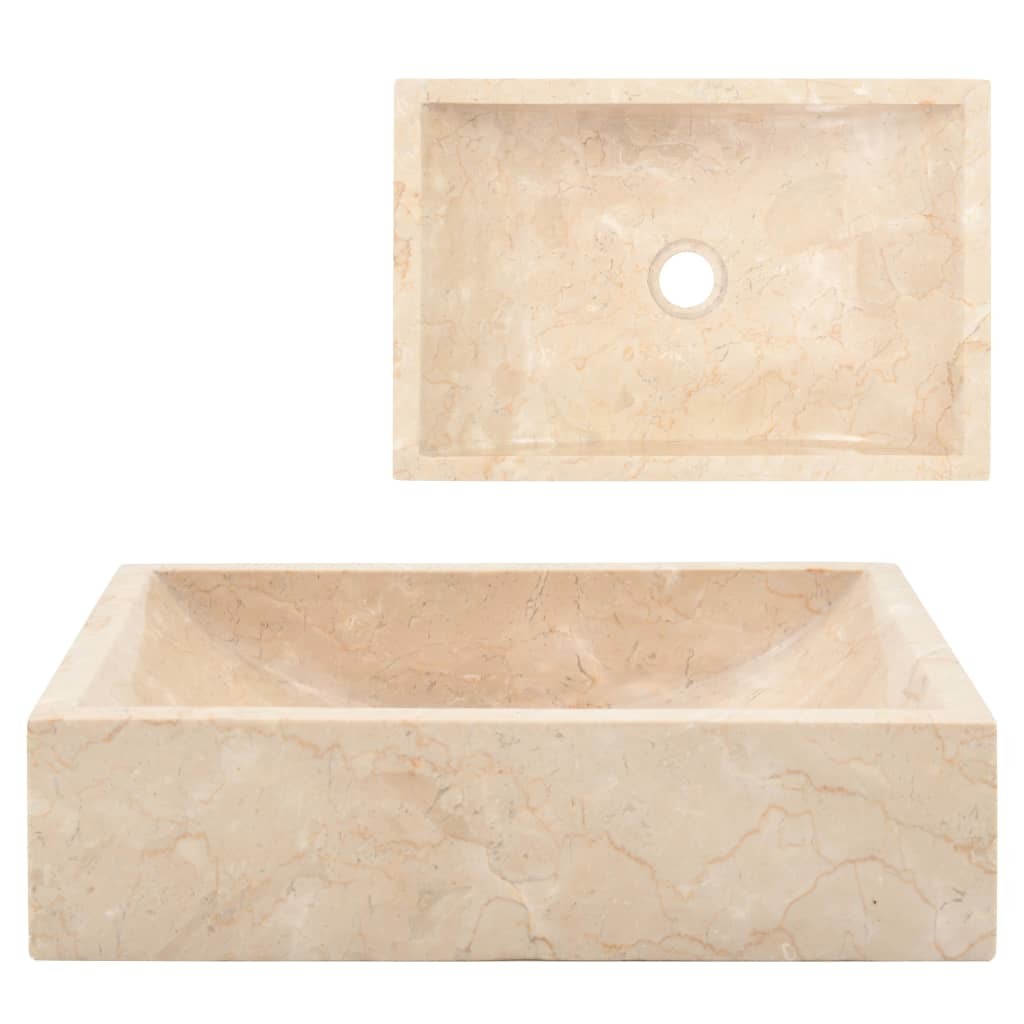 Sink 17.7"x11.8"x4.7" Marble High Gloss Cream