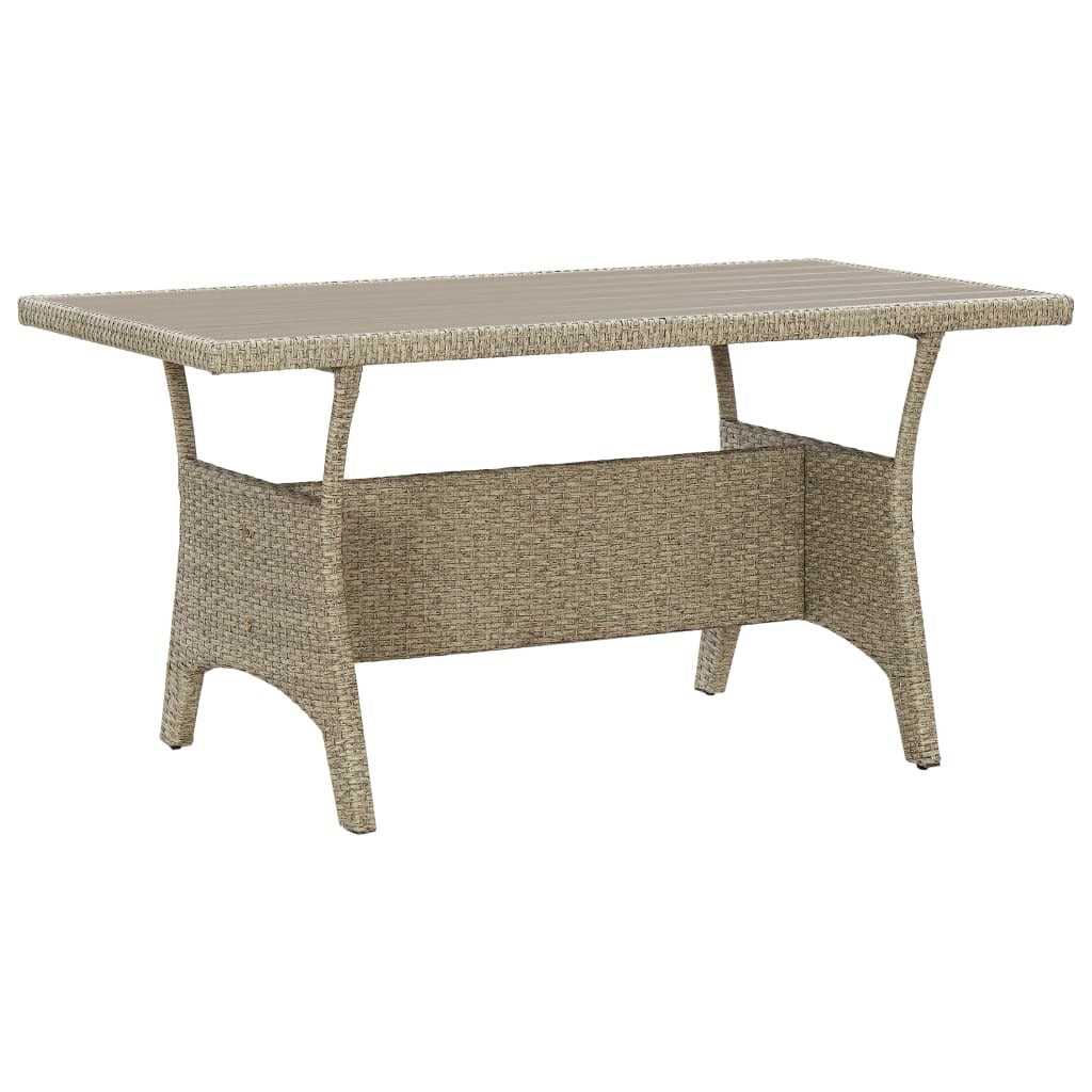 Patio Table Gray 47.2"x27.6"x26" Poly Rattan