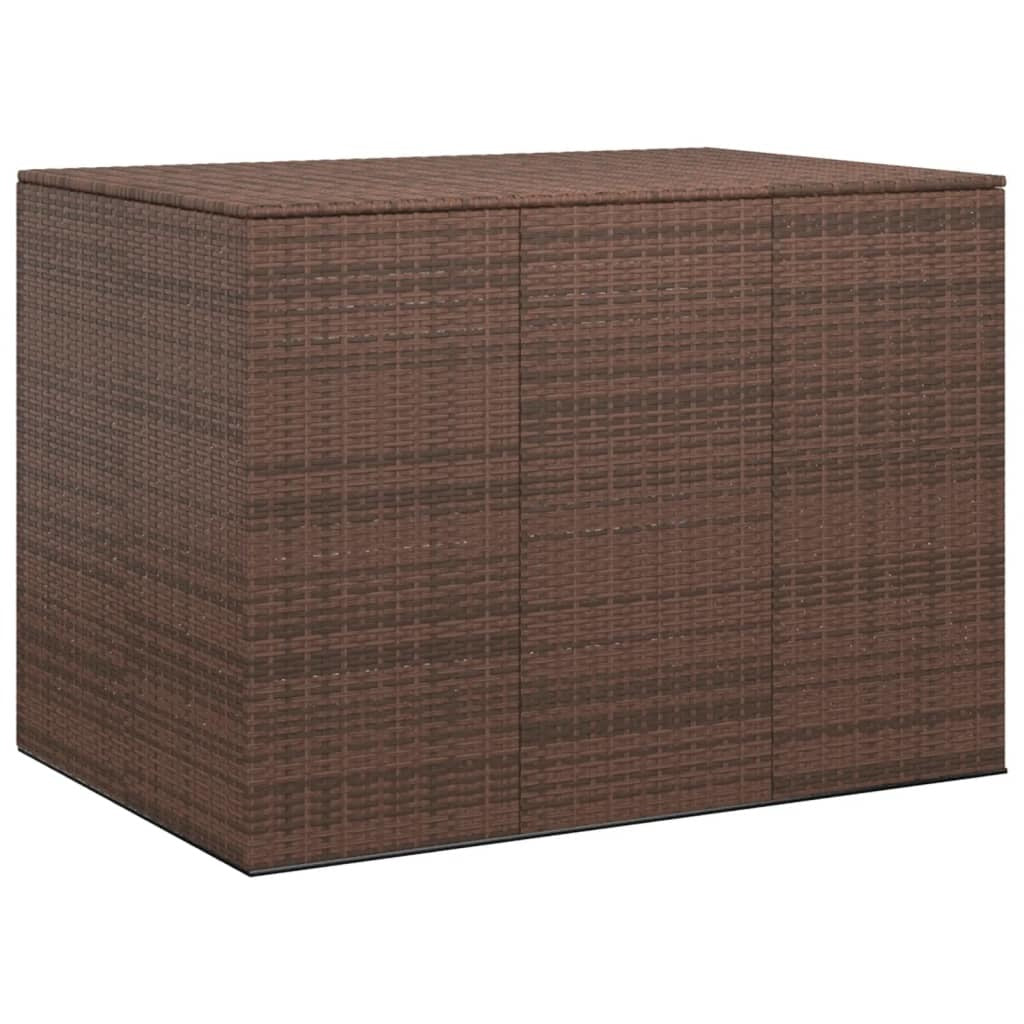 Patio Cushion Box PE Rattan Brown