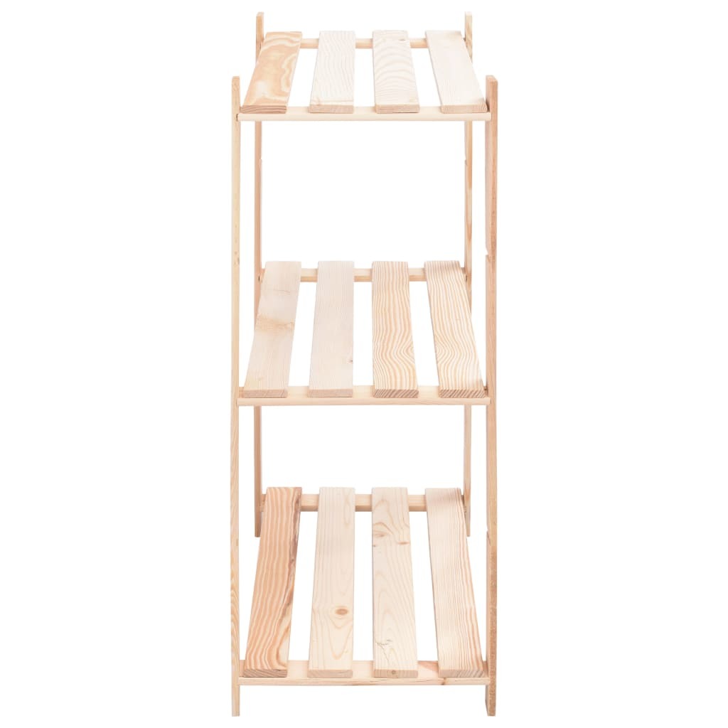 3-Tier Storage Rack 31.5"x15"x35.4" Solid Pinewood 330.7 lb