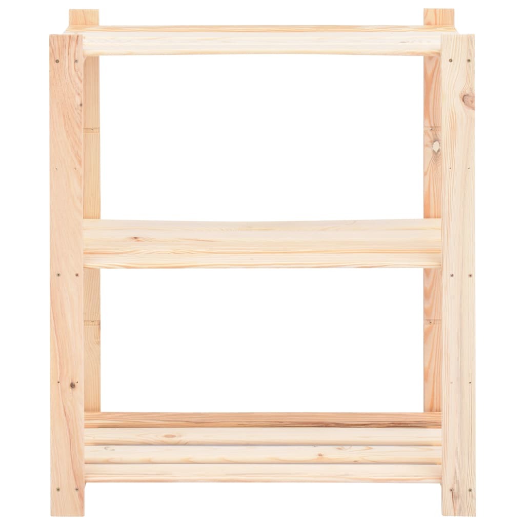 3-Tier Storage Rack 31.5"x15"x35.4" Solid Pinewood 330.7 lb