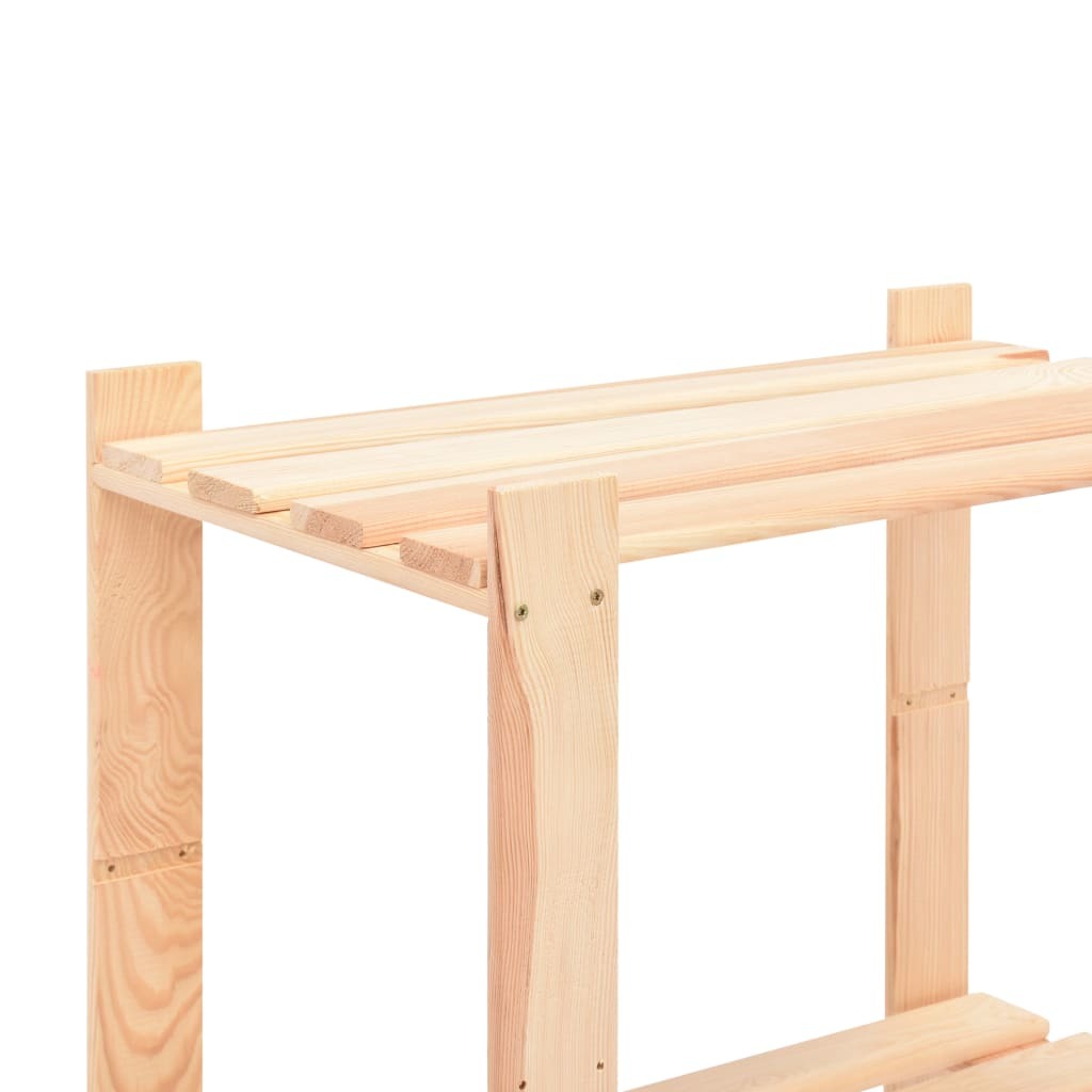 3-Tier Storage Rack 31.5"x15"x35.4" Solid Pinewood 330.7 lb