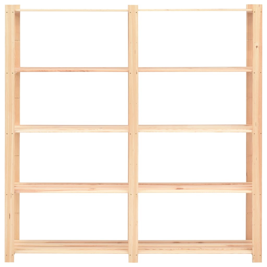 5-Tier Storage Rack 66.9"x15"x66.9" Solid Pinewood 1102.3 lb