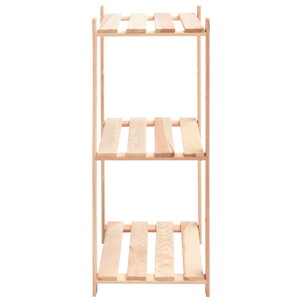3-Tier Storage Rack 23.6"x15"x35.4" Solid Pinewood 330.7 lb
