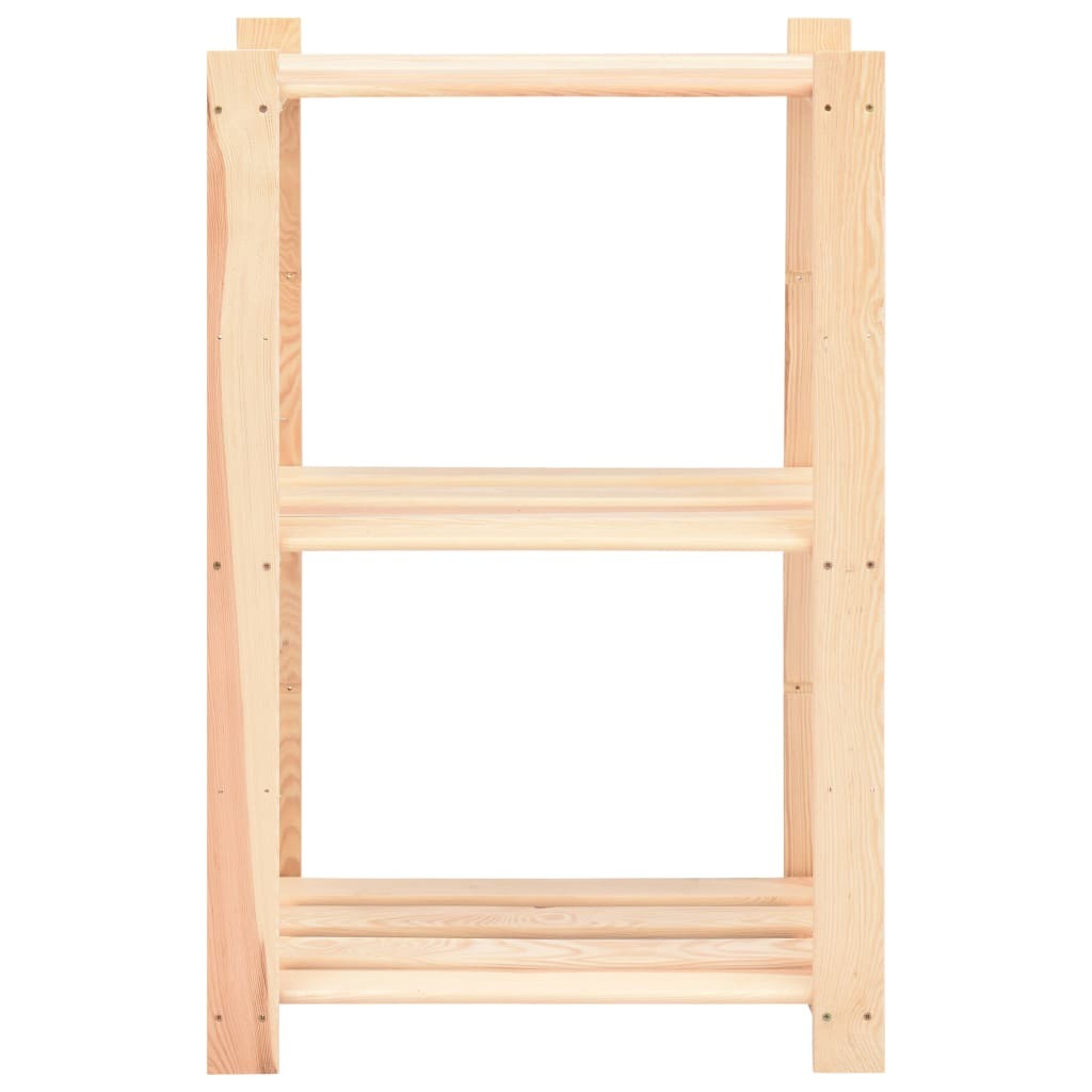 3-Tier Storage Rack 23.6"x15"x35.4" Solid Pinewood 330.7 lb