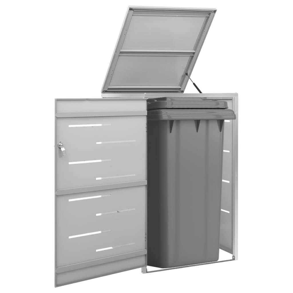 Single Wheelie Bin Shed 27.2"x30.5"x45.3" Stainless Steel