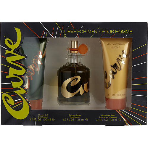 CURVE by Liz Claiborne COLOGNE SPRAY 4.2 OZ & AFTER SHAVE BALM 3.4 OZ & SHOWER GEL 3.4 OZ