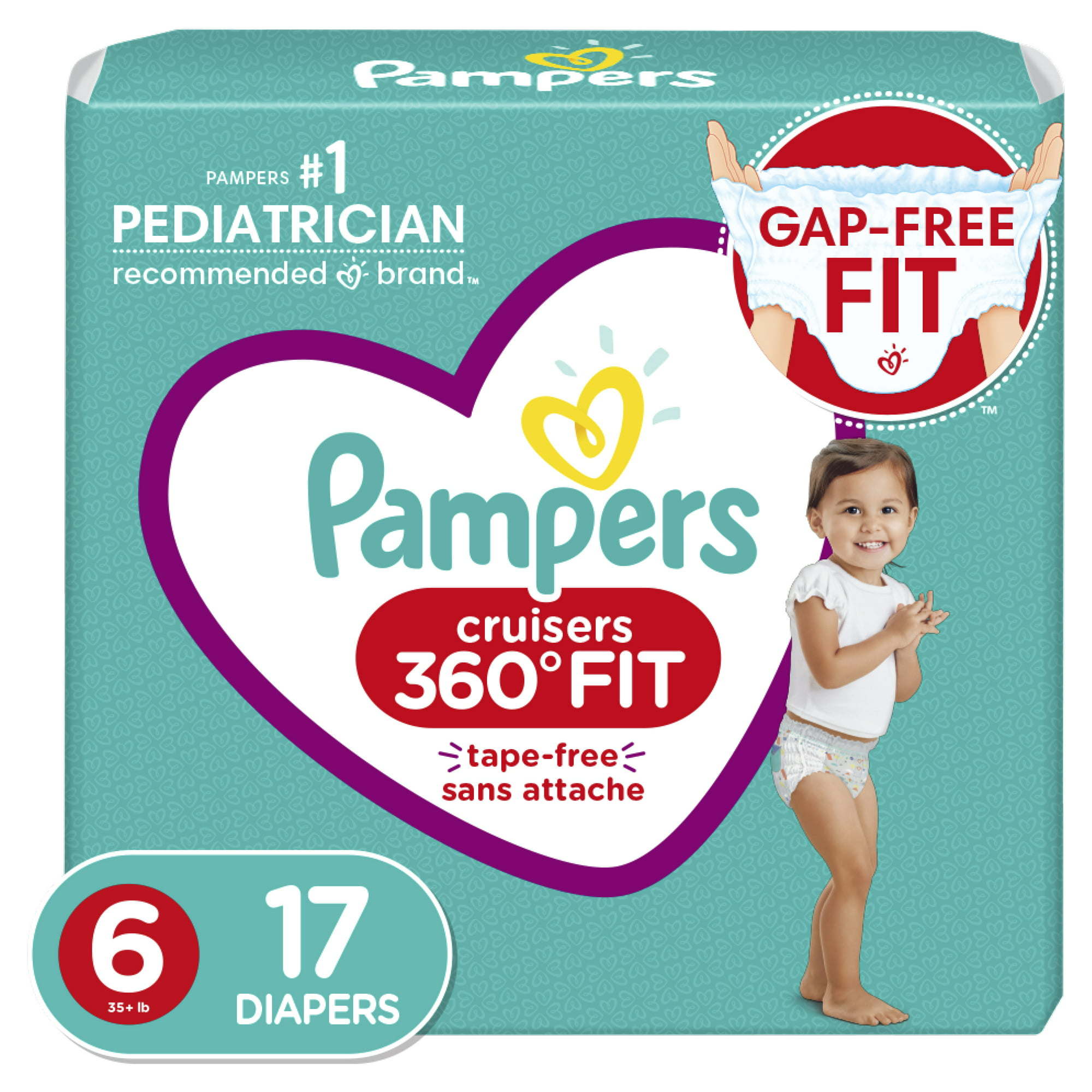 Pampers Cruisers 360 Fit Diapers Size 6, 17 Count