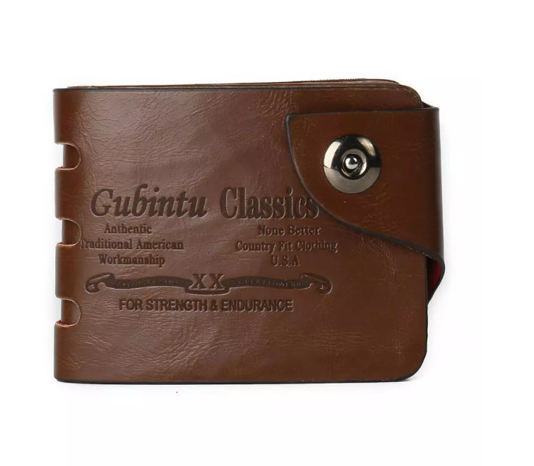 Men's Classic Short Crazy Horse Stuff Leather Wallet for men