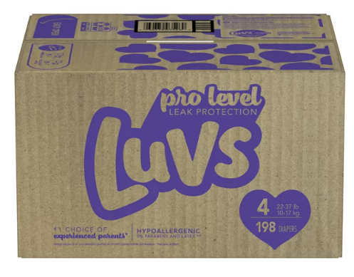 Luvs Pro Level Leak Protection Diapers, Size 4, 198 Count