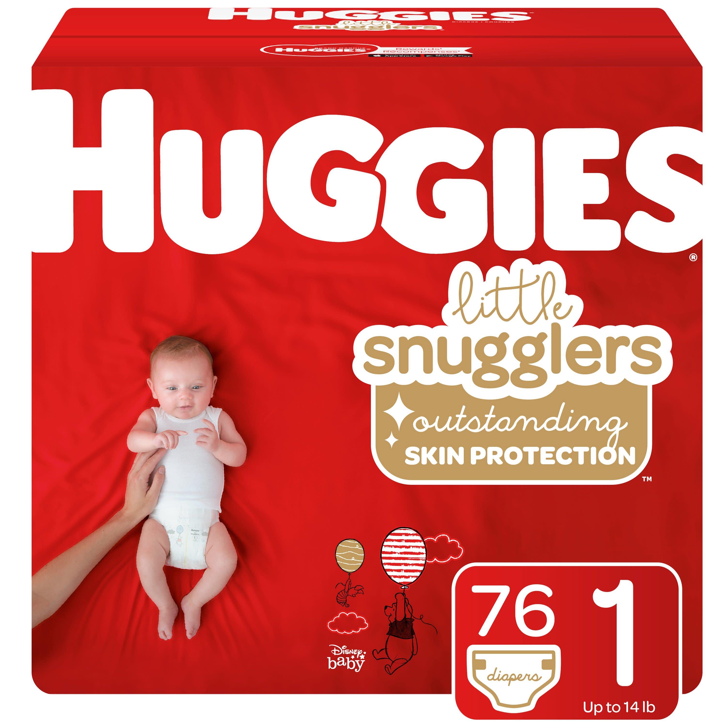 Huggies Little Snugglers Baby Diapers Size 1;  Count 76