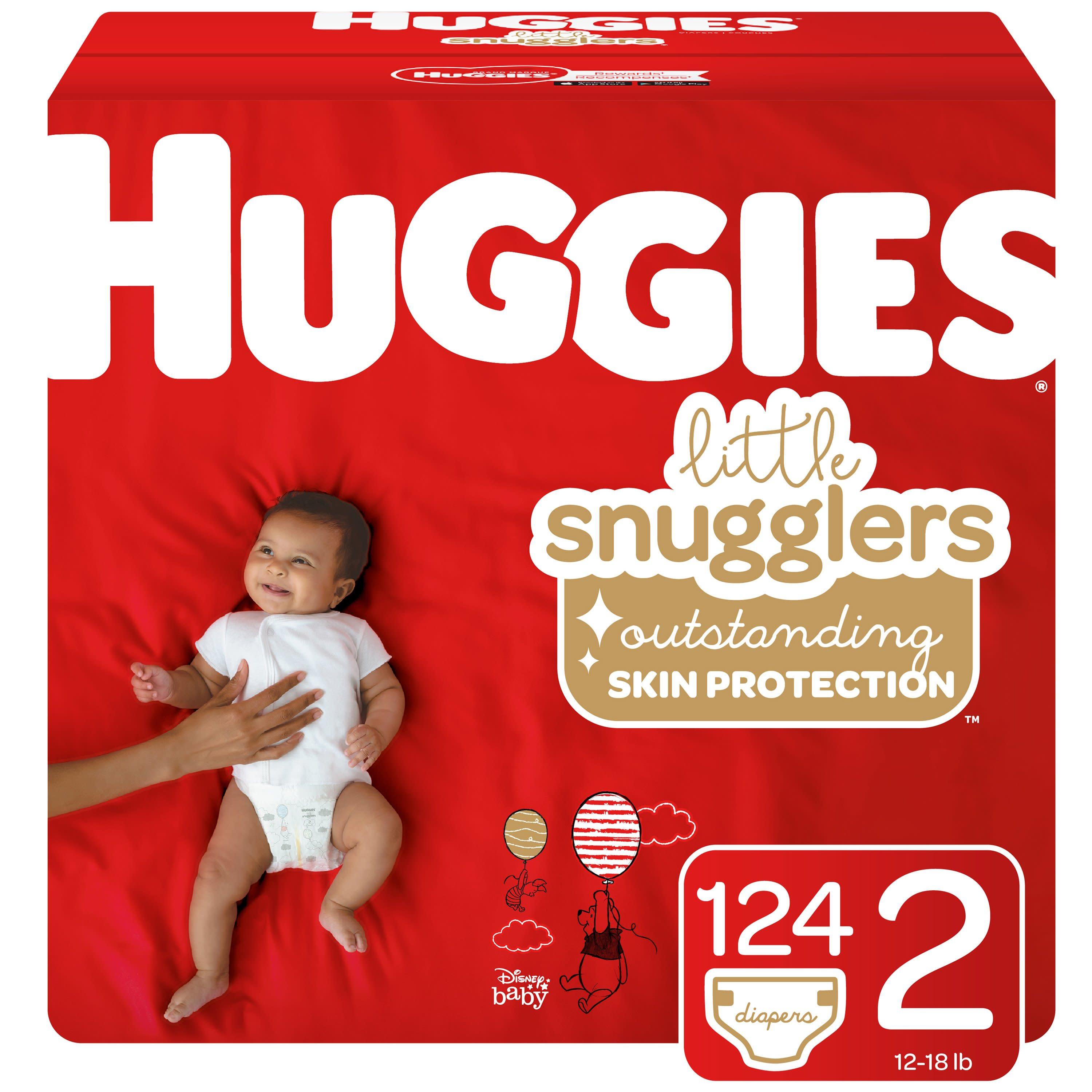 Huggies Little Snugglers Baby Diapers Size 2;  Count 124