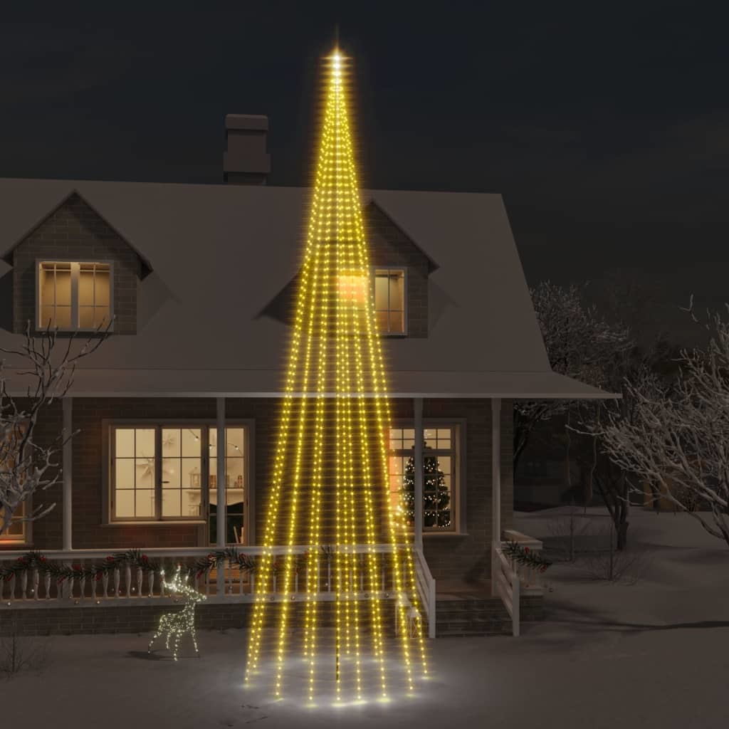 Christmas Tree on Flagpole Warm White 1134 LEDs 26 ft