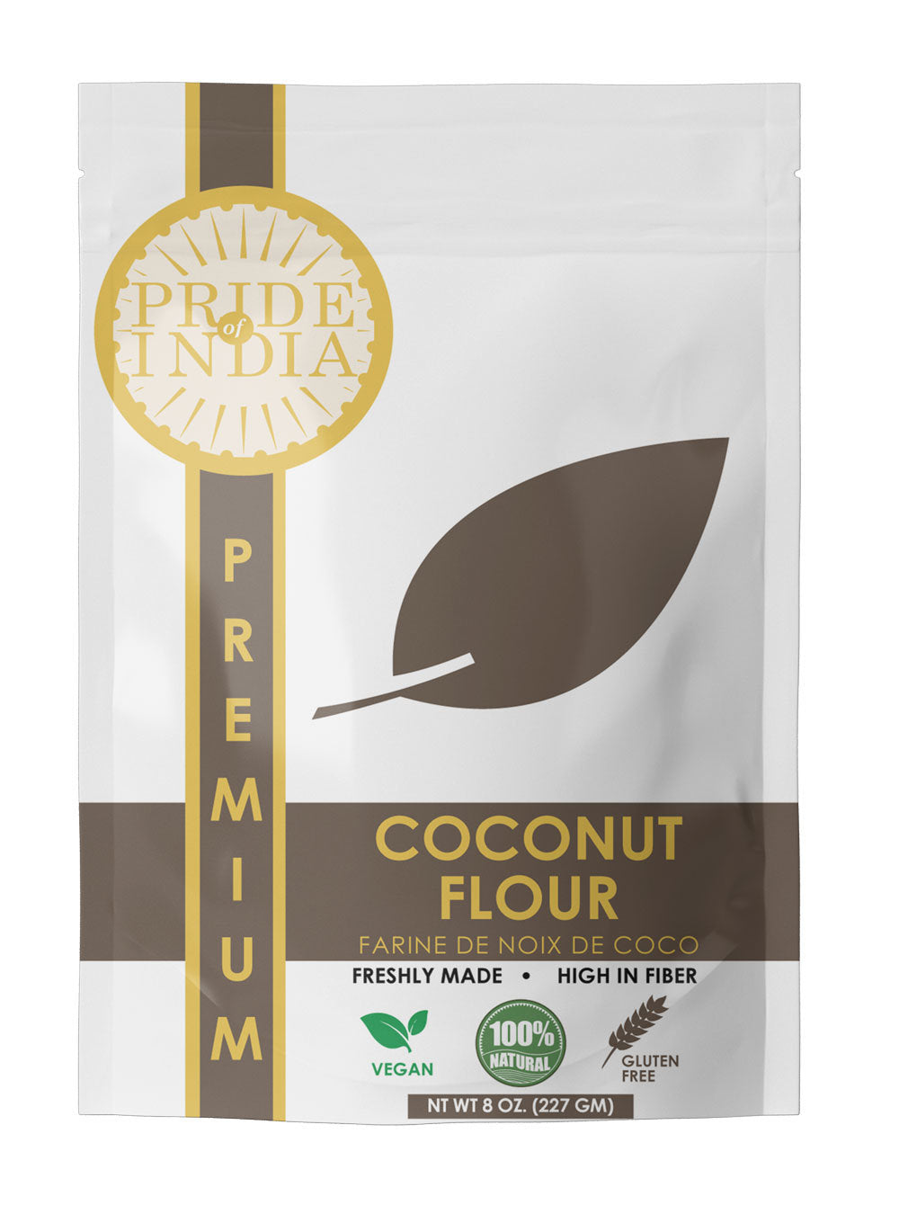 Coconut Flour by Pride of India – Gluten-Free Substitute for All-Purpose Flour – Ideal for Keto & Paleo Baking – Vegan & Rich in Fiber – Available in 8 oz. Resealable Pouch for Freshness