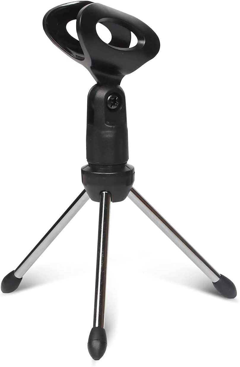 5 Core Desk Mic Stand • Angle Adjustable Table Tripod • Portable Desktop Microphone Stand • Includes Universal Mic Holder • Compatible w Dynamic Handheld Microphones- MINI TRIPOD MIC STAND