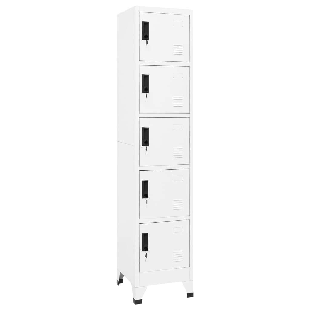 Locker Cabinet White 15"x15.7"x70.9" Steel