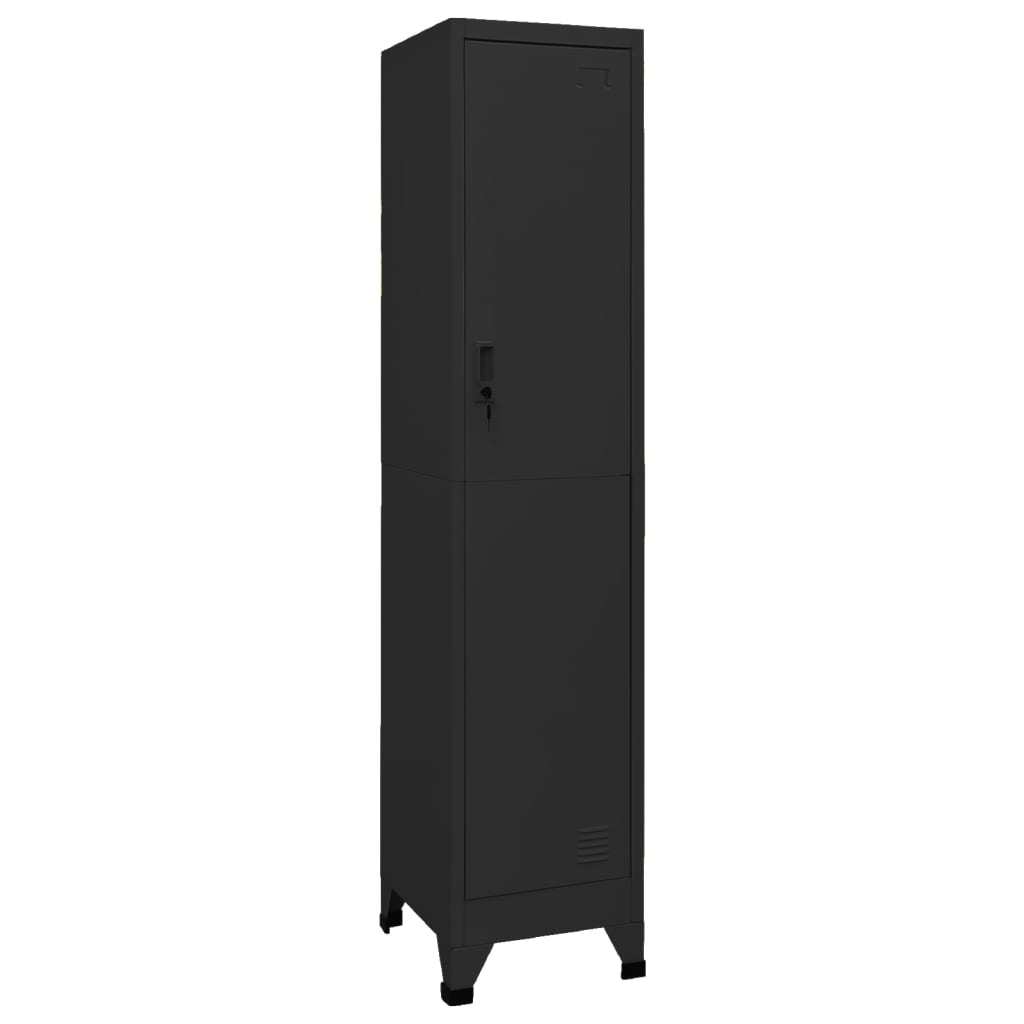 Locker Cabinet Black 15"x17.7"x70.9" Steel