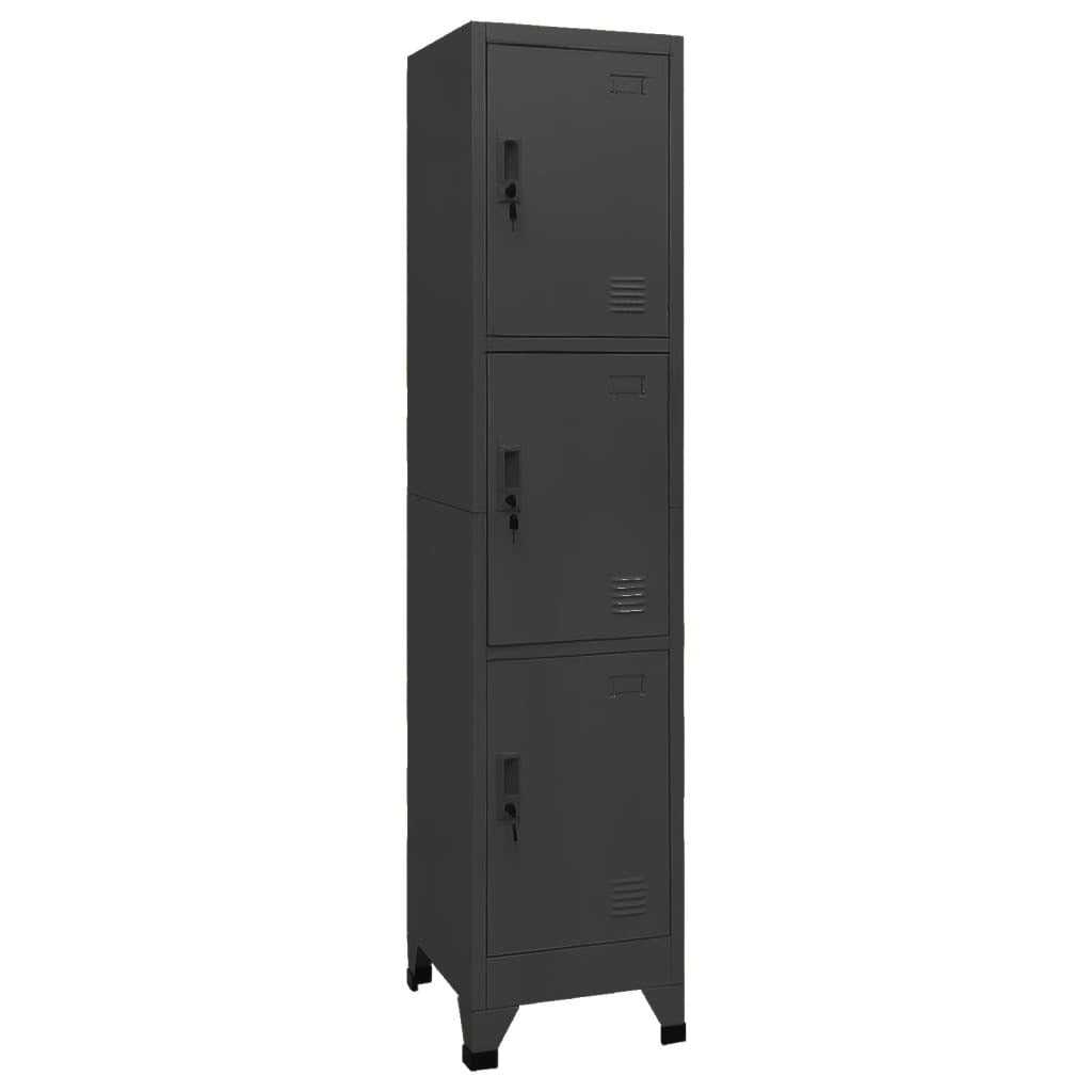 Locker Cabinet Anthracite 15"x17.7"x70.9" Steel