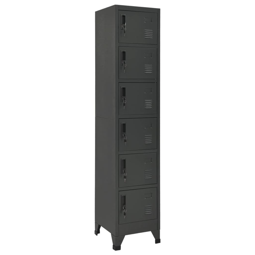 Locker Cabinet Anthracite 15"x15.7"x70.9" Steel