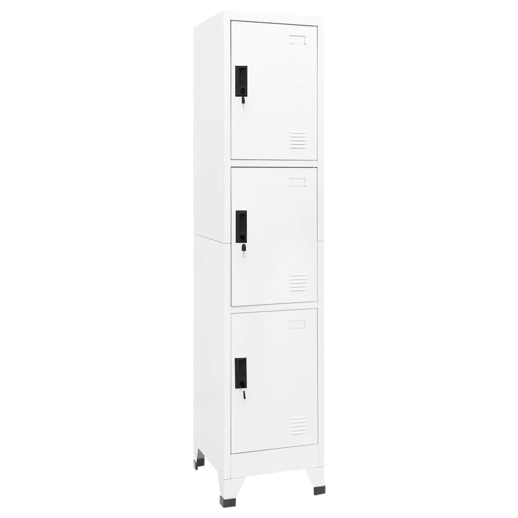 Locker Cabinet White 15"x17.7"x70.9" Steel