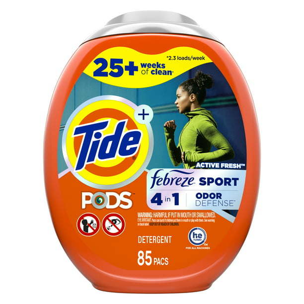 Tide PODS Liquid Laundry Detergent Soap Pacs 4-n-1 with Febreze;  HE Compatible;  85 Count