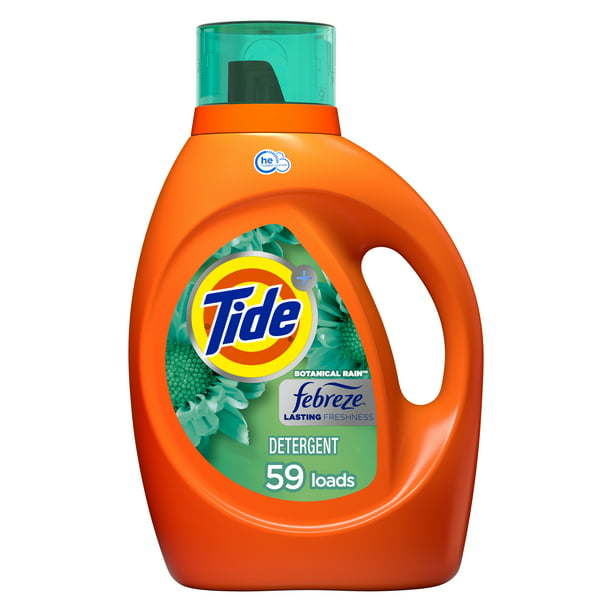 Tide Plus Febreze Freshness Liquid Laundry Detergent Botanical Rain;  92 fl oz 59 loads