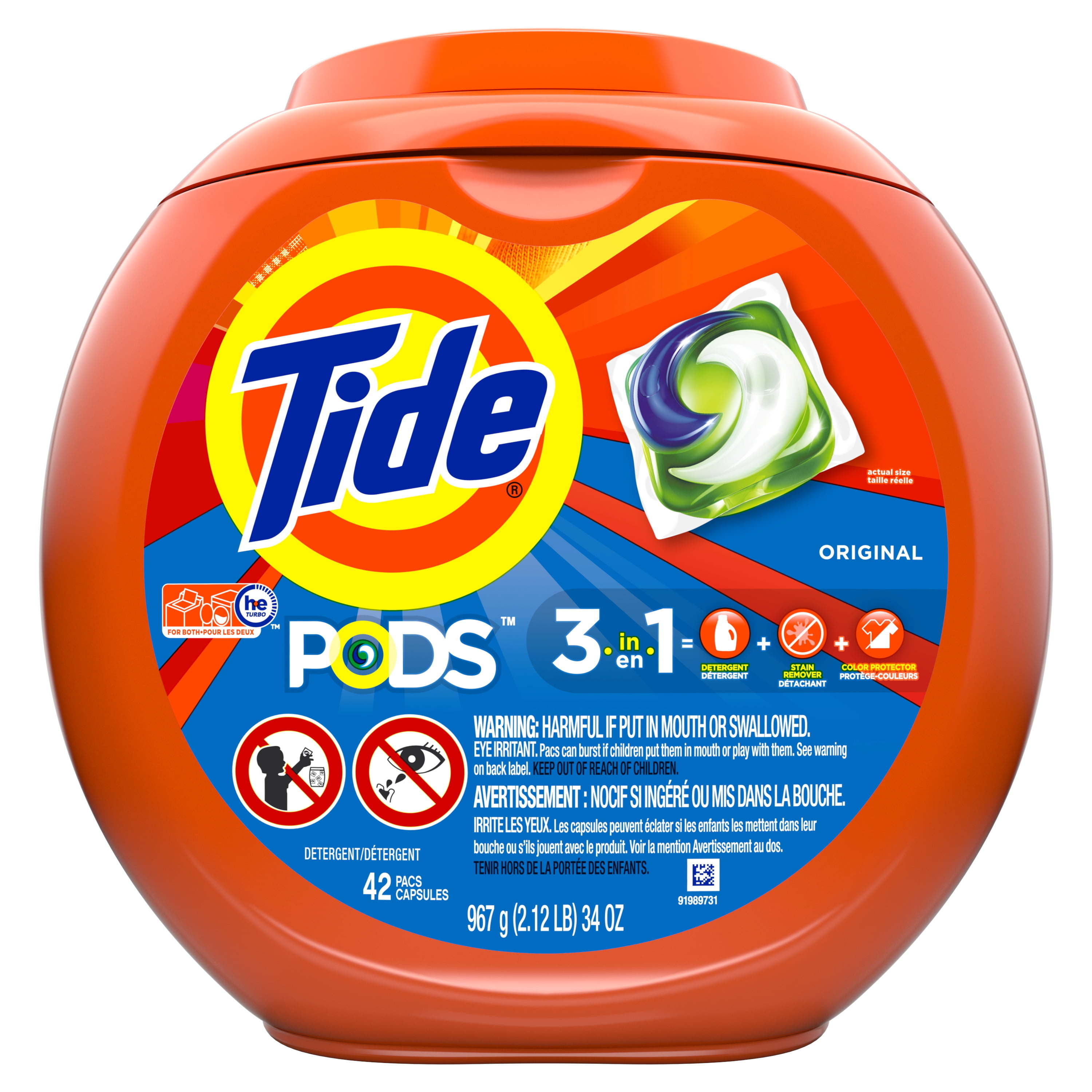 Tide Pods Liquid Laundry Detergent Pacs Original;  42 Count