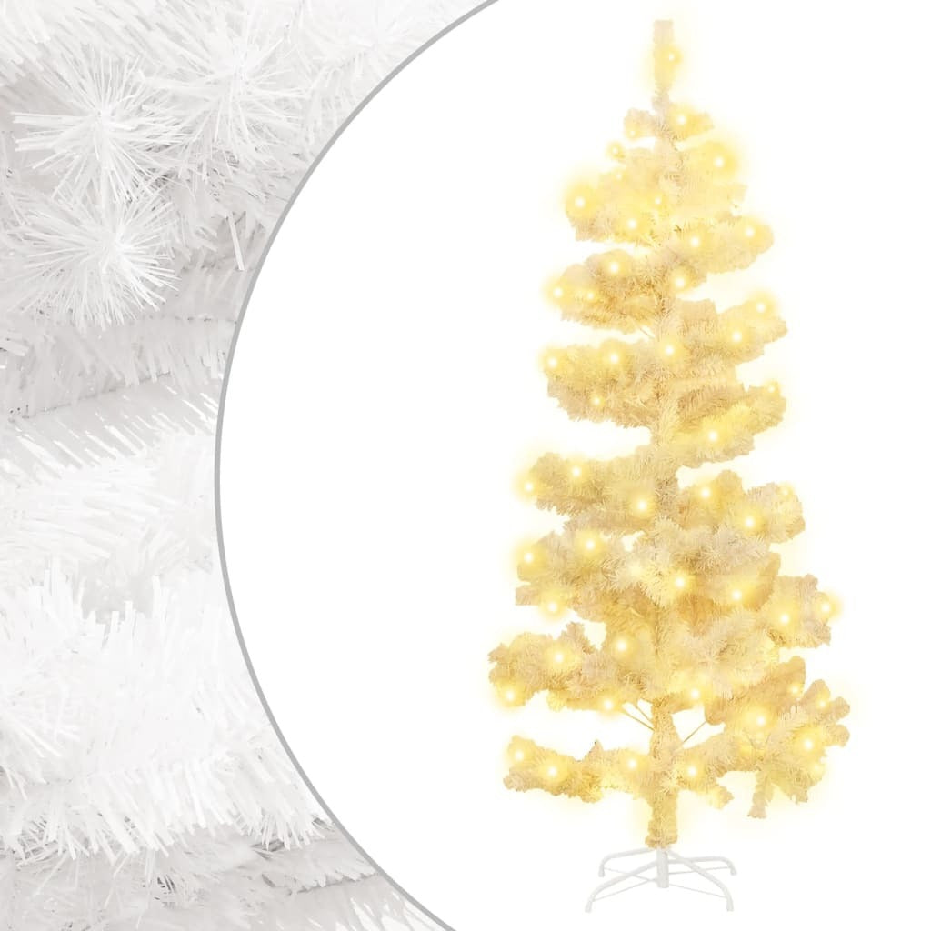 Swirl Pre-lit Christmas Tree with Stand White 6 ft PVC