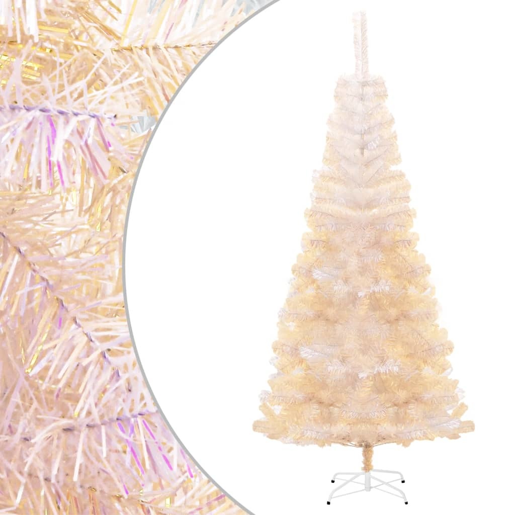 Artificial Christmas Tree with Iridescent Tips White 7 ft PVC