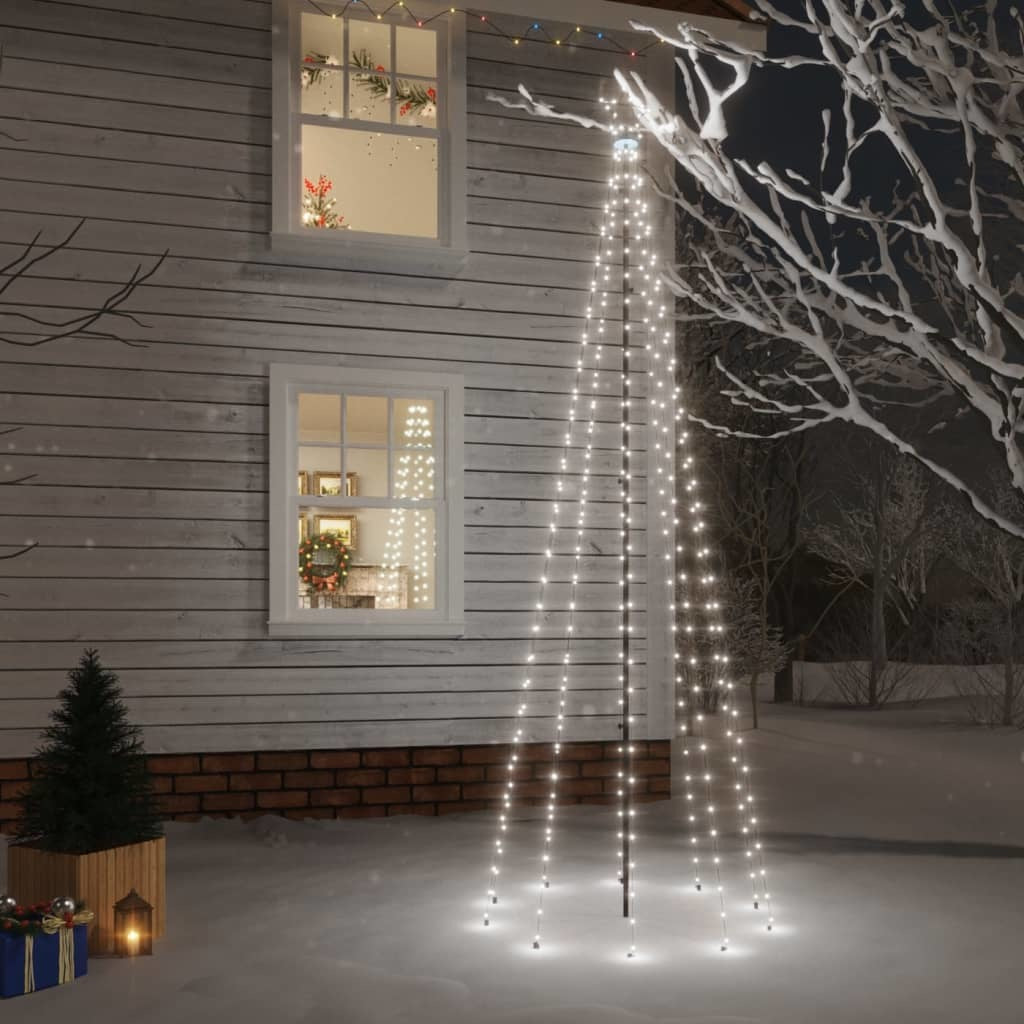 Christmas Tree with Spike Cold White 310 LEDs 10 ft