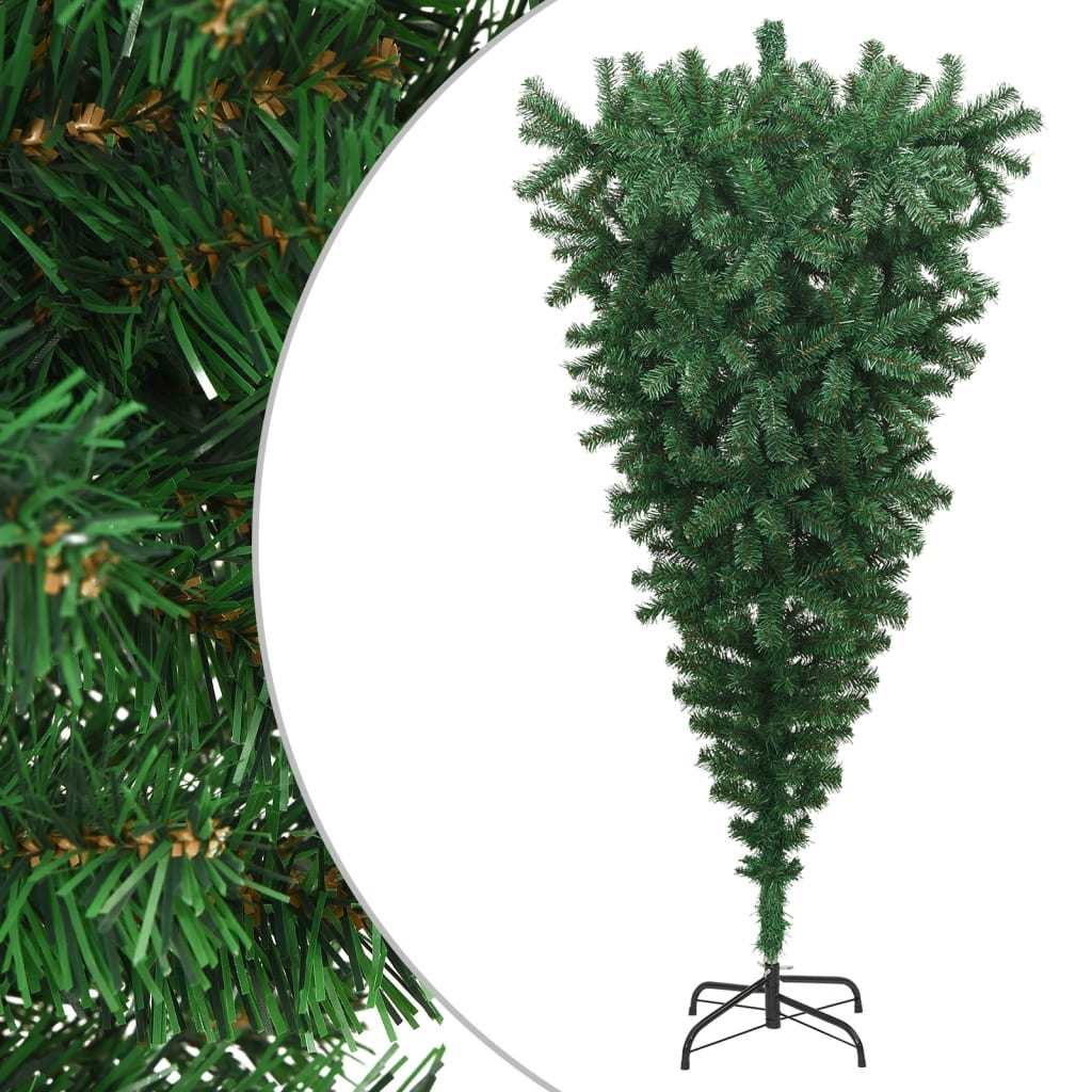 Upside-down Artificial Christmas Tree with Stand Green 8 ft