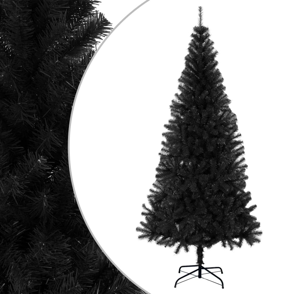 Artificial Christmas Tree with Stand Black 8 ft PVC