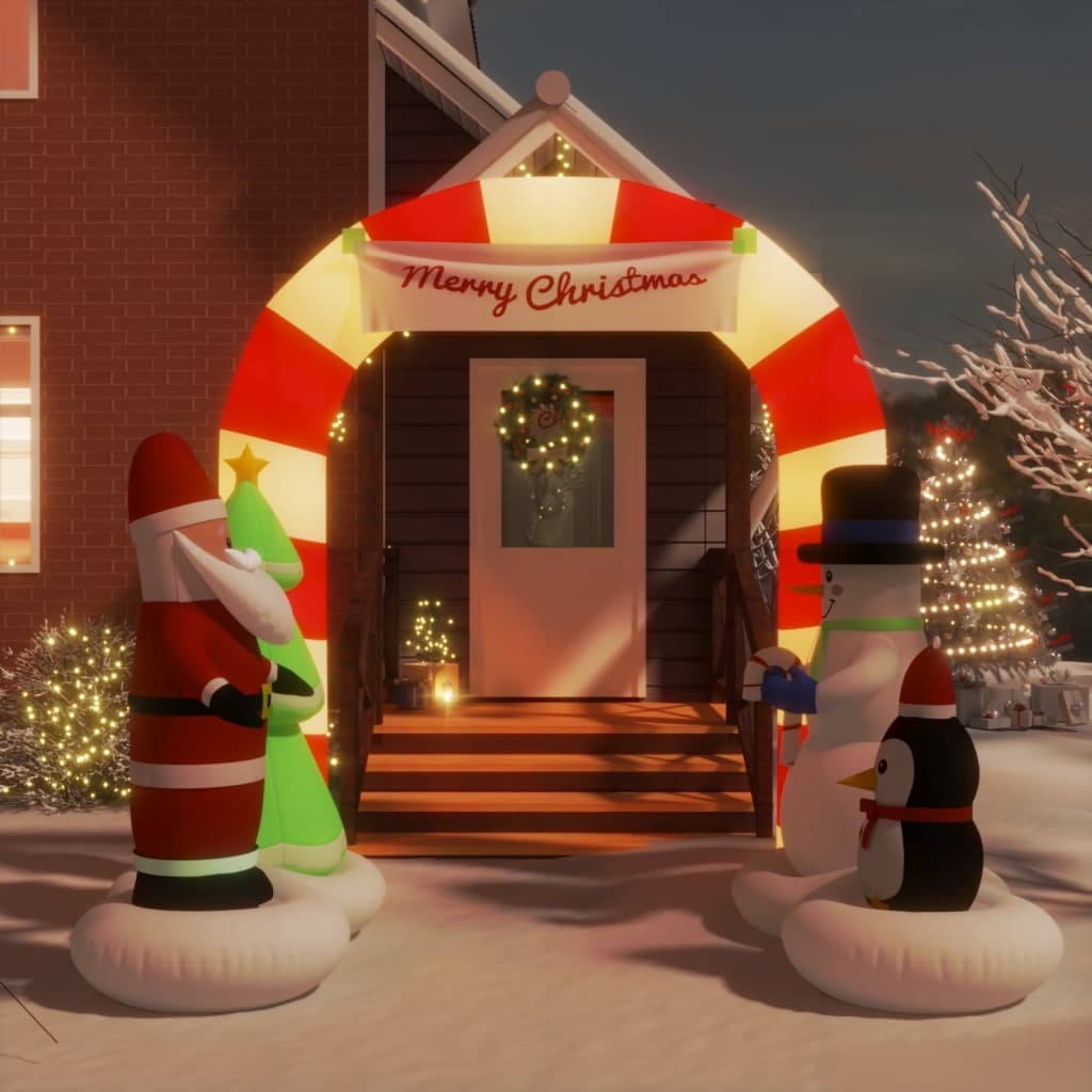 Christmas Inflatable Santa & Snowman Arch Gate LED 102.4"