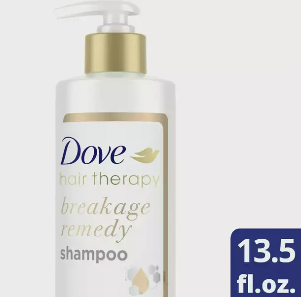 Dove Strengthening Shampoo;  Breakage Remedy with Nutrient-Lock Serum for Damaged Hair;  13.5 oz