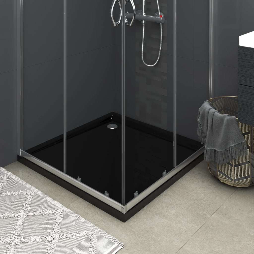 Square ABS Shower Base Tray Black 35.4"x35.4"