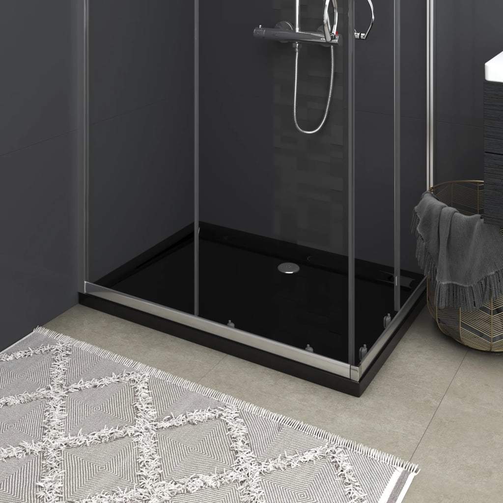 Rectangular ABS Shower Base Tray Black 31.5"x43.3"