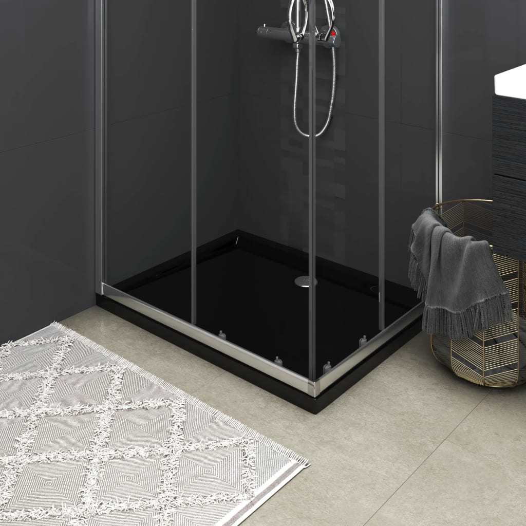 Rectangular ABS Shower Base Tray Black 31.5"x39.4"