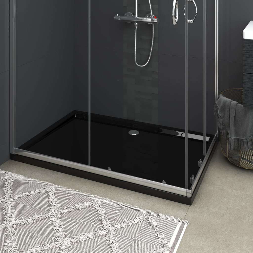 Rectangular ABS Shower Base Tray Black 31.5"x47.2"