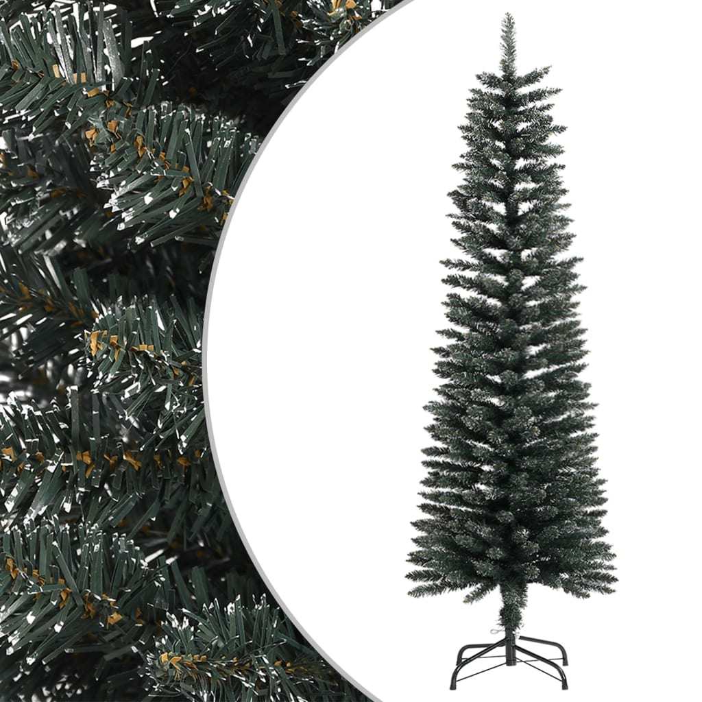 Artificial Slim Christmas Tree with Stand Green 5 ft PVC