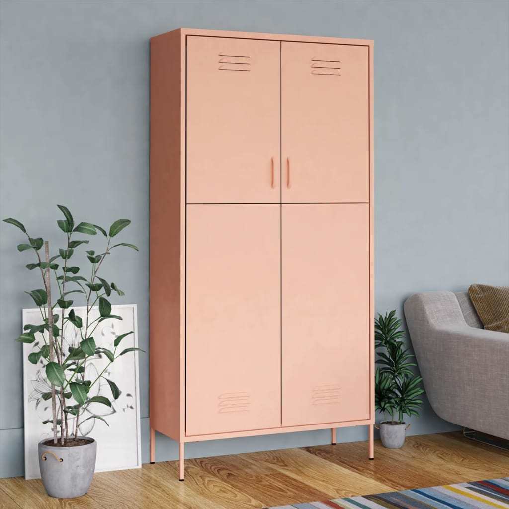 Wardrobe Pink 35.4"x19.7"x70.9" Steel