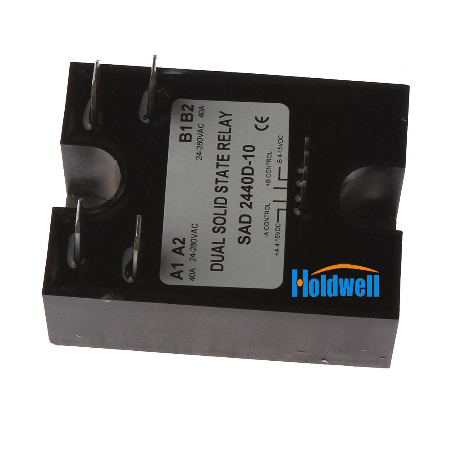 Holdwell Dual Solid State Relay SSR 4-15VDC Input 280VAC 40A D2440D-10 Random Turn On