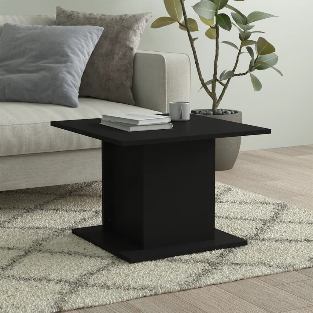 Coffee Table Black 21.9"x21.9"x15.7" Engineered Wood