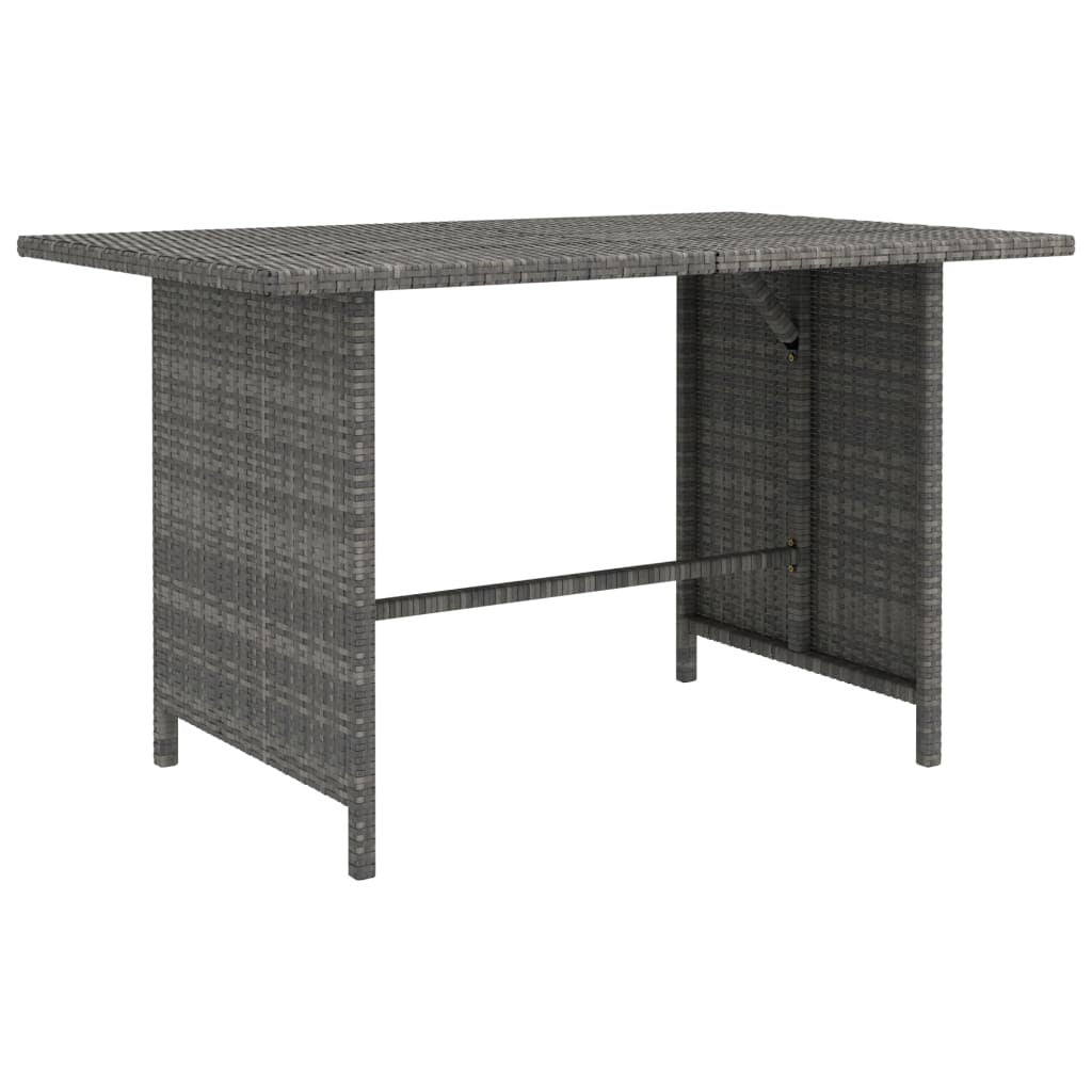 Patio Dining Table Gray 43.3"x27.6"x25.6" Poly Rattan