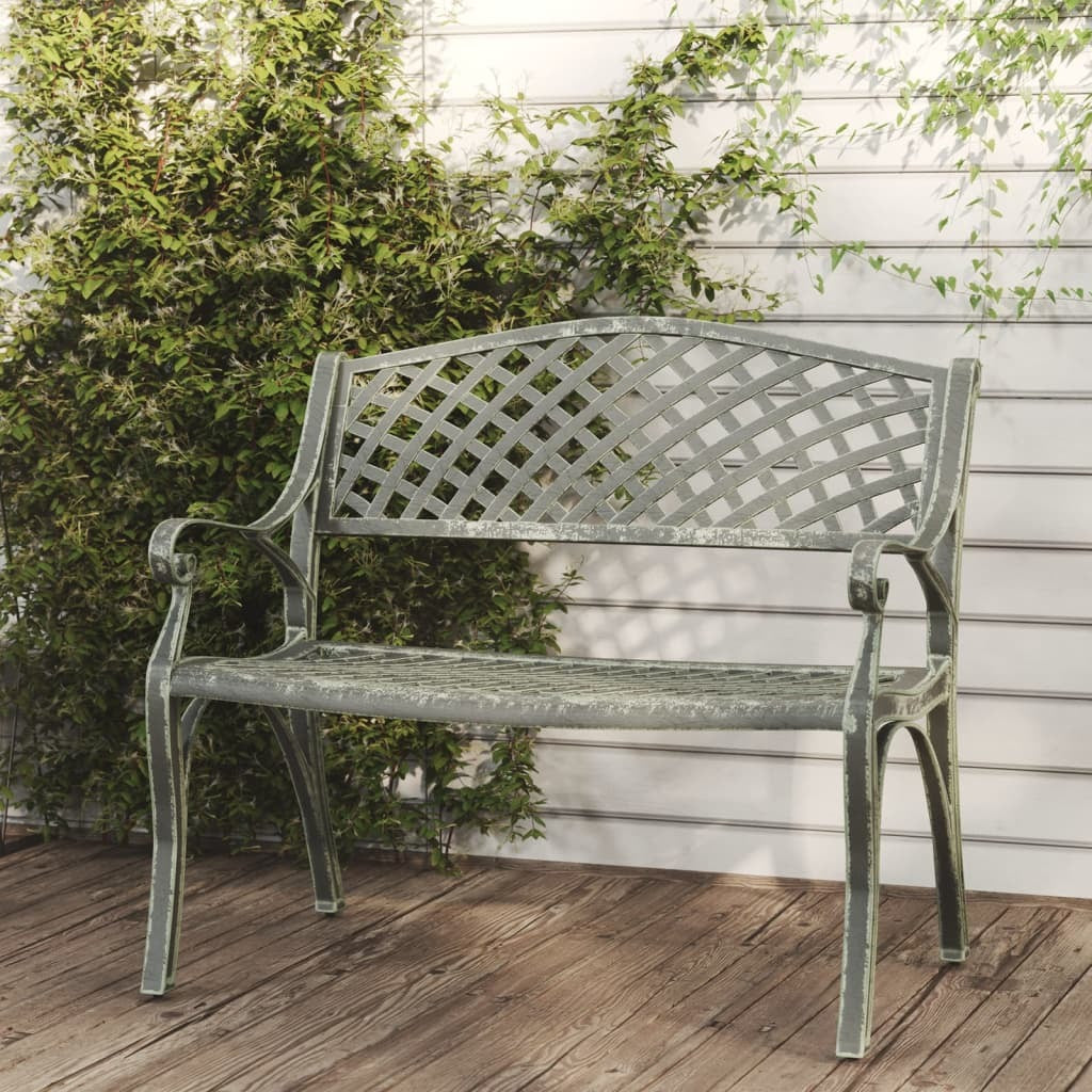 Patio Bench 40.2" Cast Aluminum Green