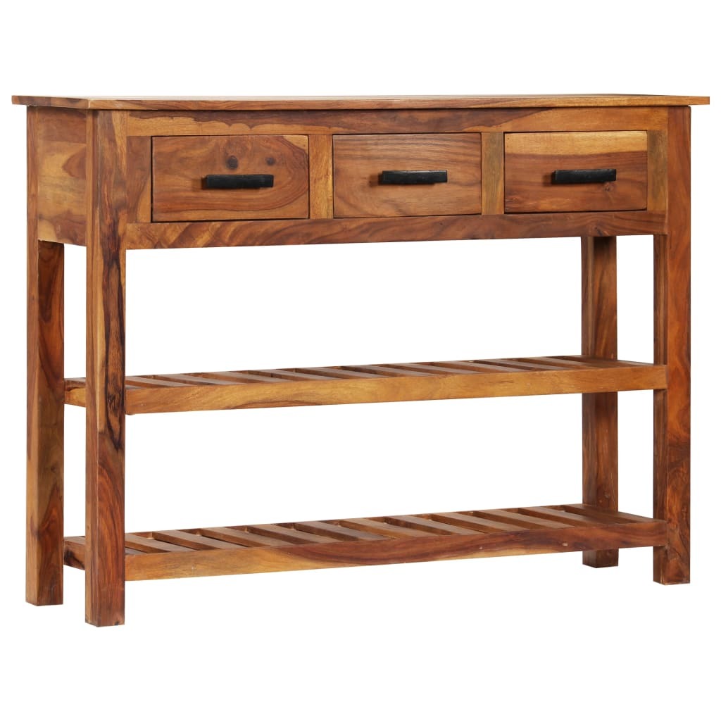 Sideboard with 3 Drawers 43.3"x11.8"x31.5" Solid Acacia Wood