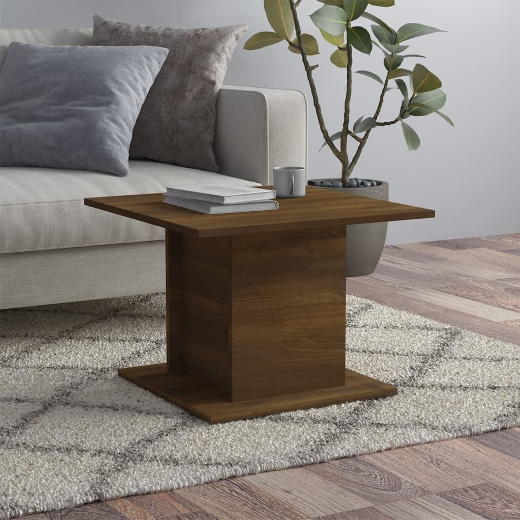 Coffee Table Brown Oak 21.9"x21.9"x15.7" Engineered Wood