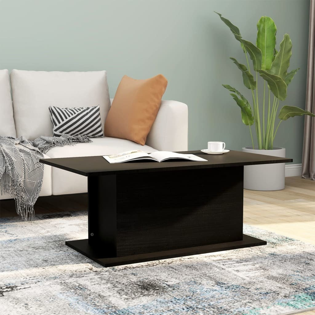 Coffee Table Black 40.2"x21.9"x15.7" Engineered Wood