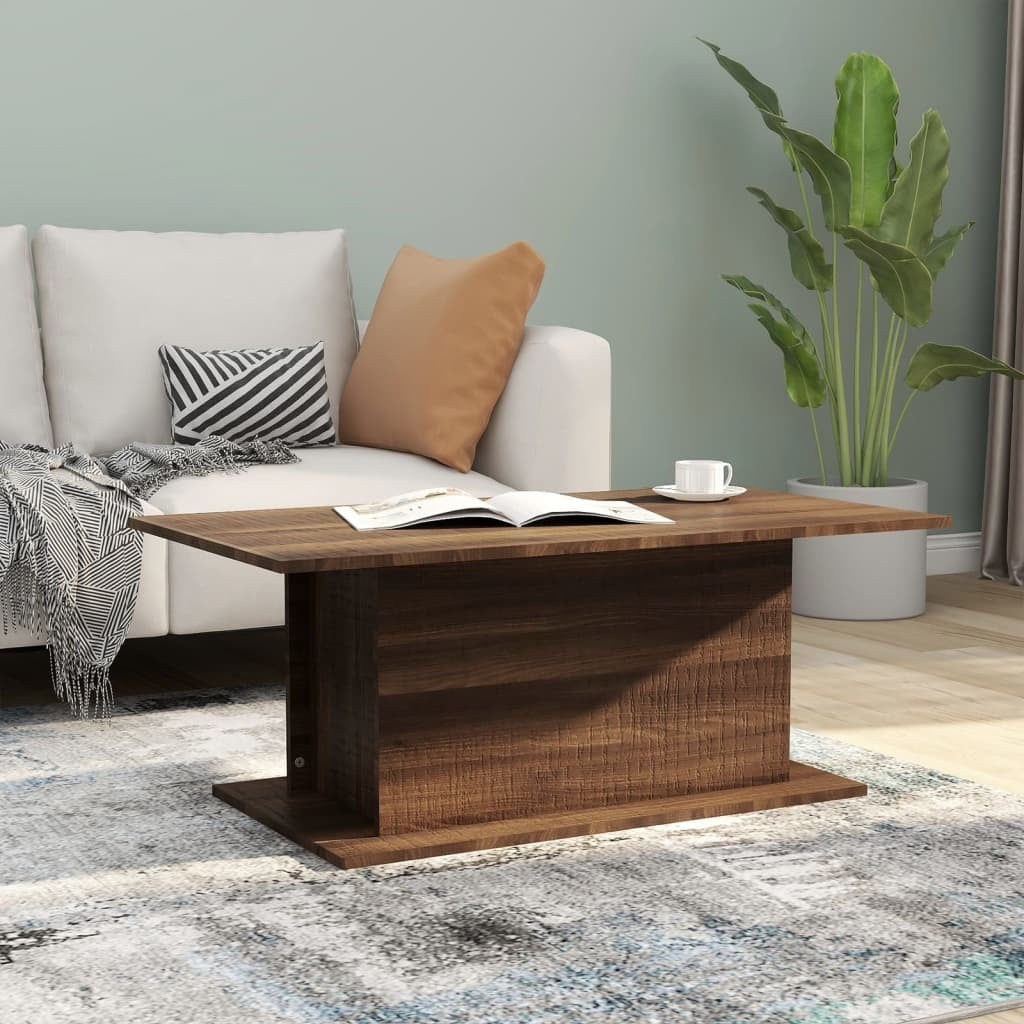 Coffee Table Brown Oak 40.2"x21.9"x15.7" Engineered Wood