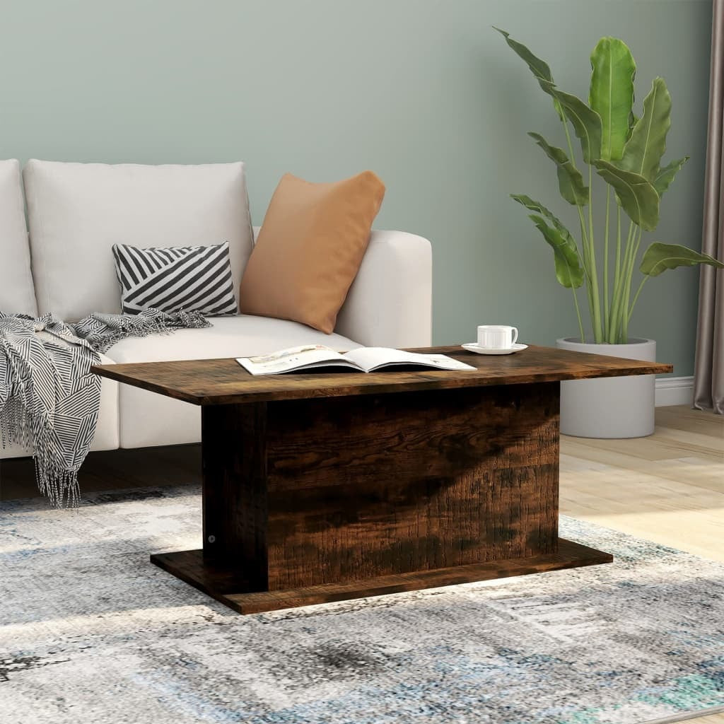 Coffee Table Smoked Oak 40.2"x21.9"x15.7" Engineered Wood